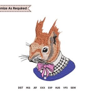 Chipmunk Squirrel Animal Machine Embroidery Pattern