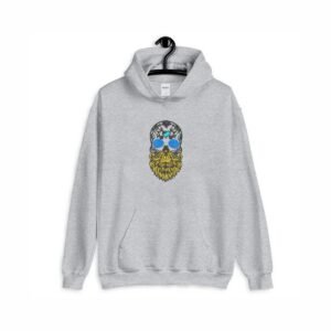 Man's Head Machine Embroidery Pattern - Day of the Dead Bearded Skull