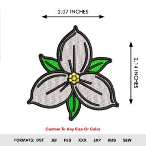 Trillium Flower Design For Embroidery Machine
