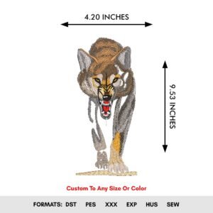 Wildlife Wolf Forest Animals Machine Embroidery Pattern