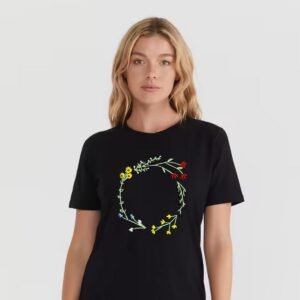 Wildflower Frame Machine Embroidery Pattern - Round Floral Wreath