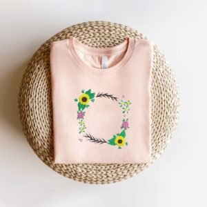 Sunflower Wreath With Monogram Embroidery Pattern