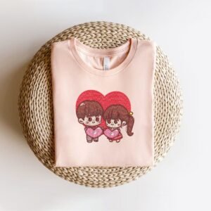 Love Couple Heart Machine Embroidery Pattern