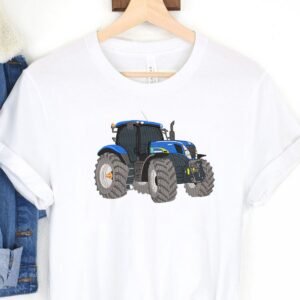 Blue Tractor Machine Embroidery Design