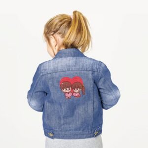 Love Couple Heart Machine Embroidery Pattern