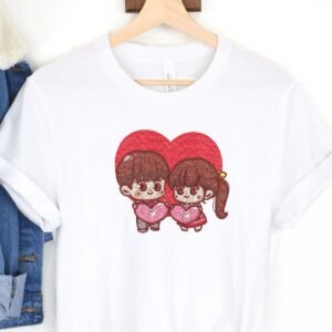 Love Couple Heart Machine Embroidery Pattern