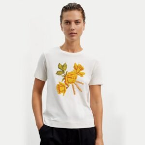 Flower Machine Embroidery Pattern, Yellow Wildflower