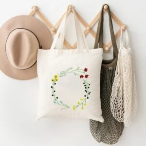 Wildflower Frame Machine Embroidery Pattern - Round Floral Wreath