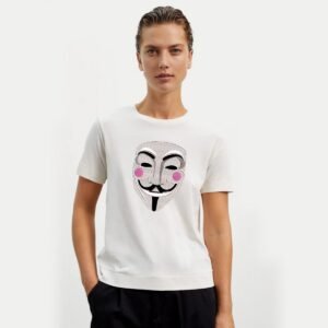 Embroidered Hacker Mask Pattern, Guy Fawkes