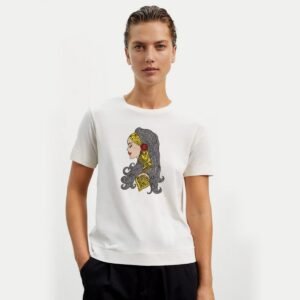 Tribal Lady With Long Curly Hair Embroidery Pattern