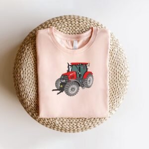 Red Farm Tractor Machine Embroidery Design