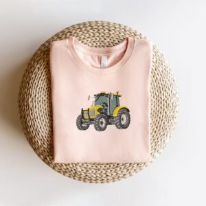 Yellow Farm Tractor Machine Embroidery Design