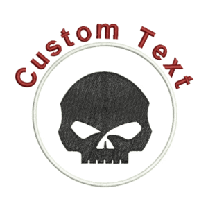 Halloween Embroidery Pattern With Skull Monogram