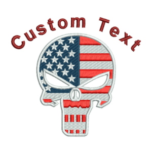American Flag Skull Independence Day Embroidery Design