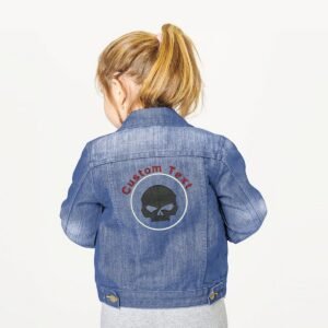 Halloween Embroidery Pattern With Skull Monogram