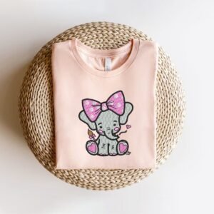 Baby Girl Elephants Machine Embroidery Pattern