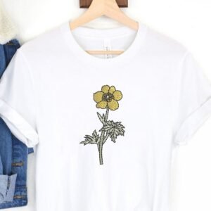 Yellow Wildflower Machine Embroidery Design Buttercup Pattern